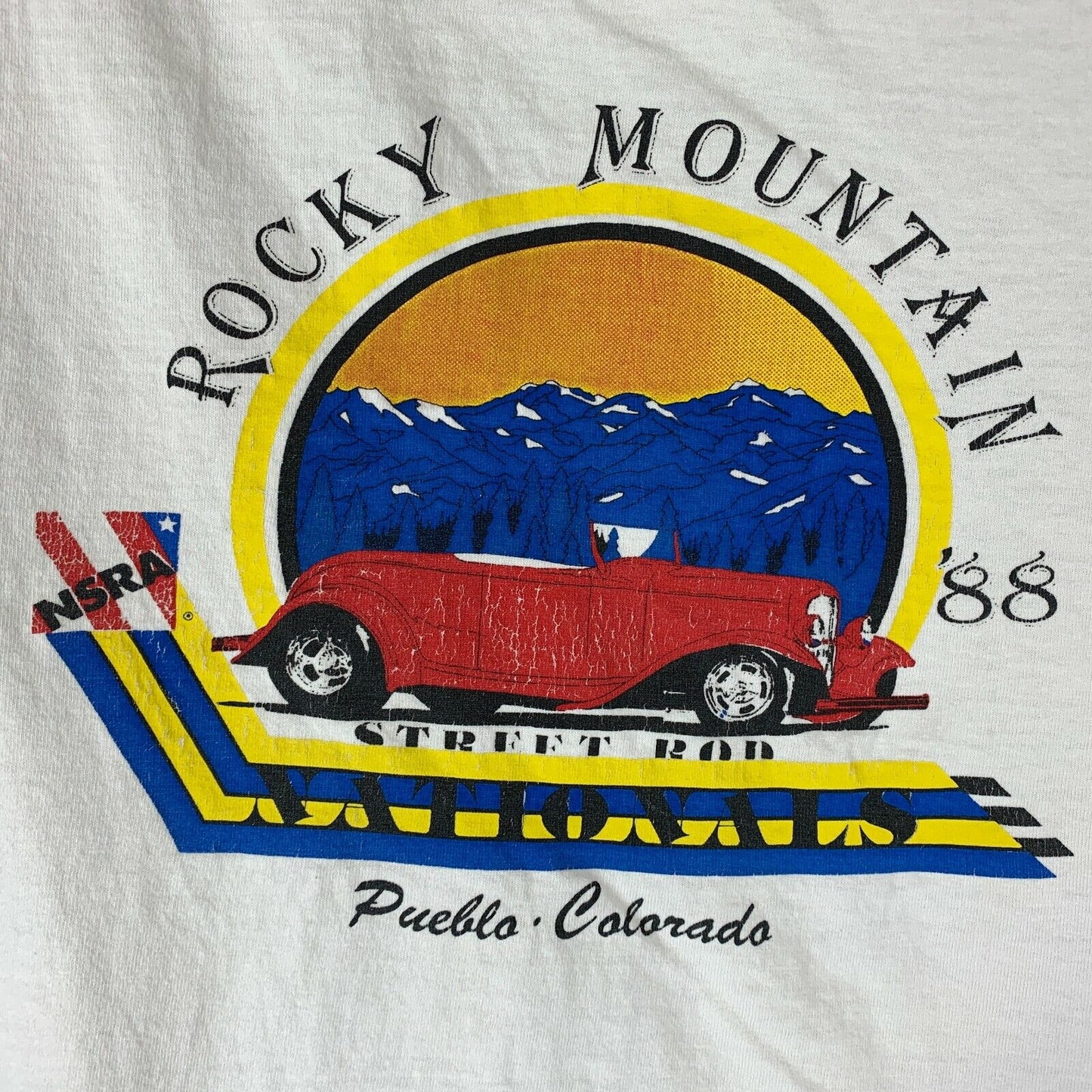Rocky Mountain Street Rod Nationals Vintage 80s T Shirt X-Large Tee Mens White