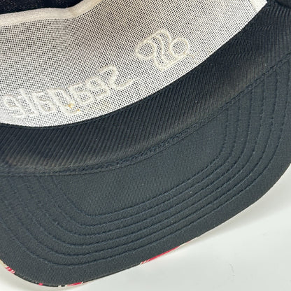 Vintage 80s Seagate Floral Hat Cap Computers Technology Hawaiian Snapback Black