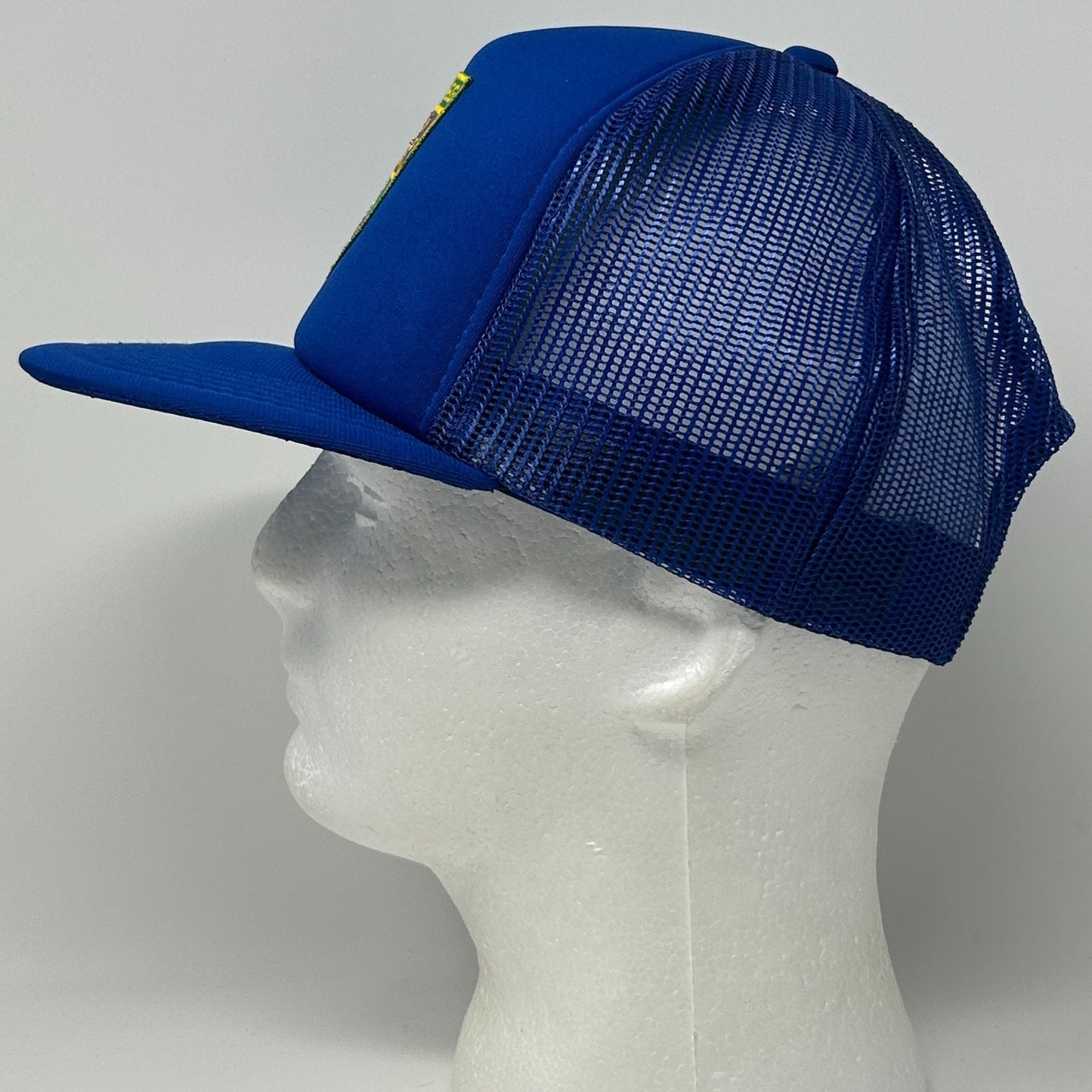 Vintage 80s Winnipeg Canada Trucker Hat Baseball Cap Canadian Blue Mesh Snapback