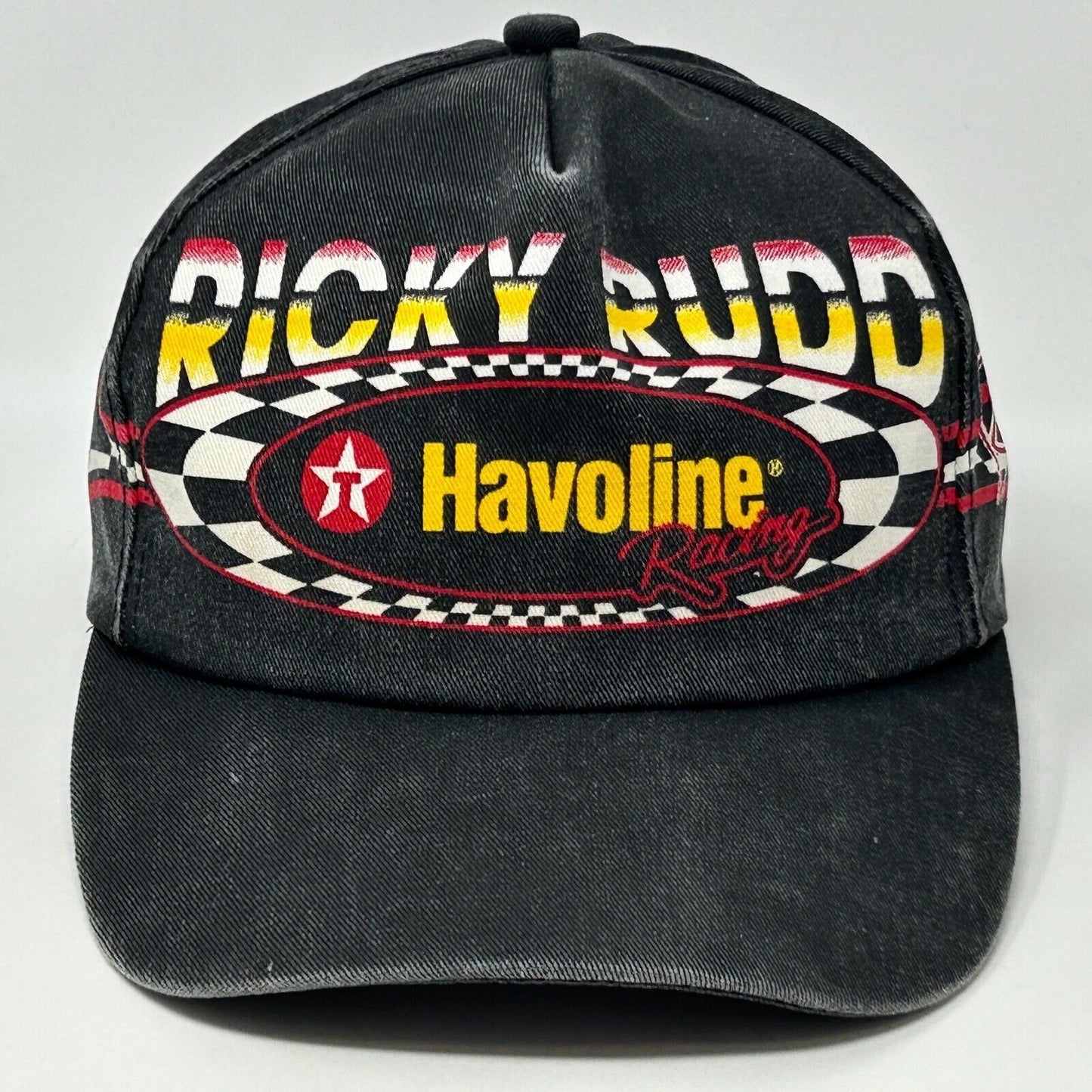 Gorra de béisbol vintage de Ricky Rudd NASCAR K-Products Havoline Racing negra