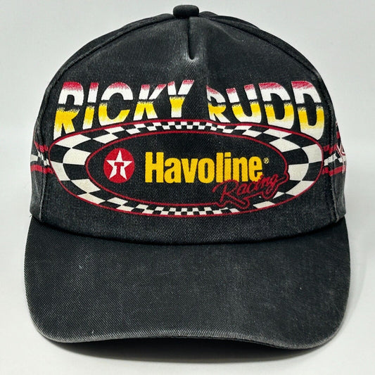 Vintage Ricky Rudd NASCAR Hat Cap Black 90s K-Products Havoline Auto Racing - Neon Vintage