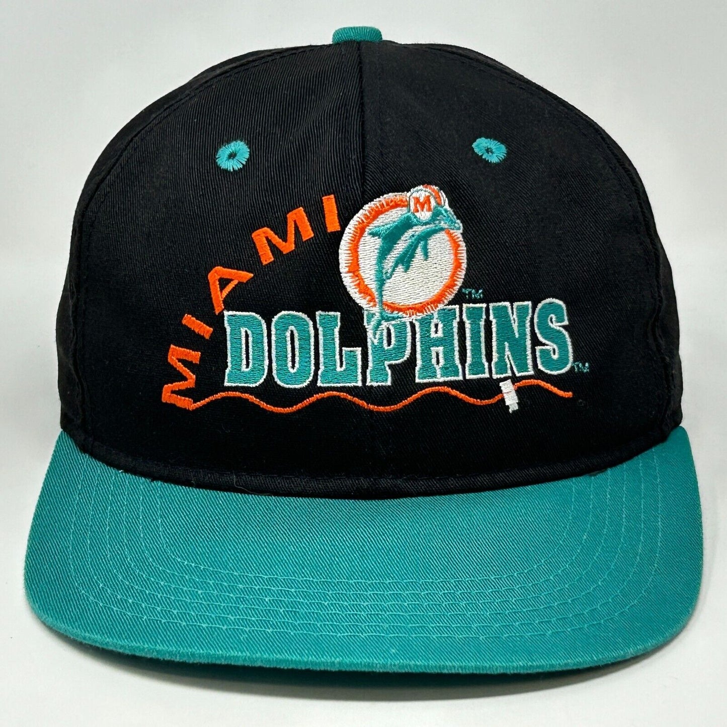 Miami Dolphins Drawstring Hat Vintage 90s Black NFL Football USA Baseball Cap