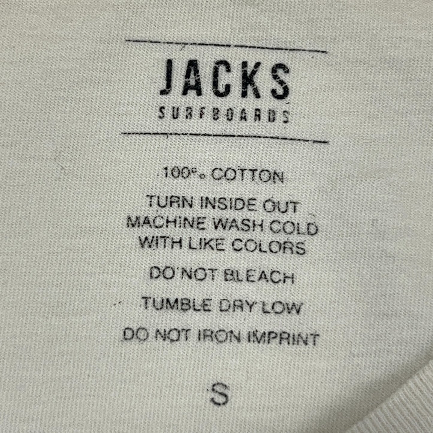Jacks Surfboards T Shirt S Small Ivory Long Sleeve Surfer Surfing Surfboarding