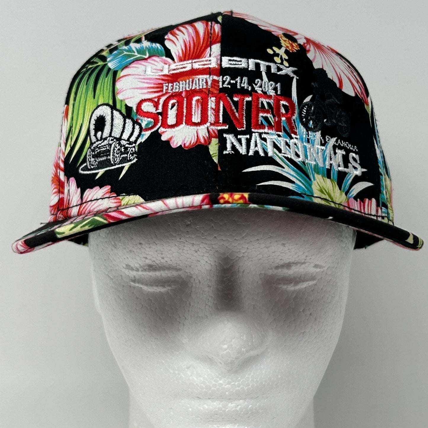 USA BMX Sooner Nationals 2021 Hat Baseball Cap Bike Race Floral Snapback Black