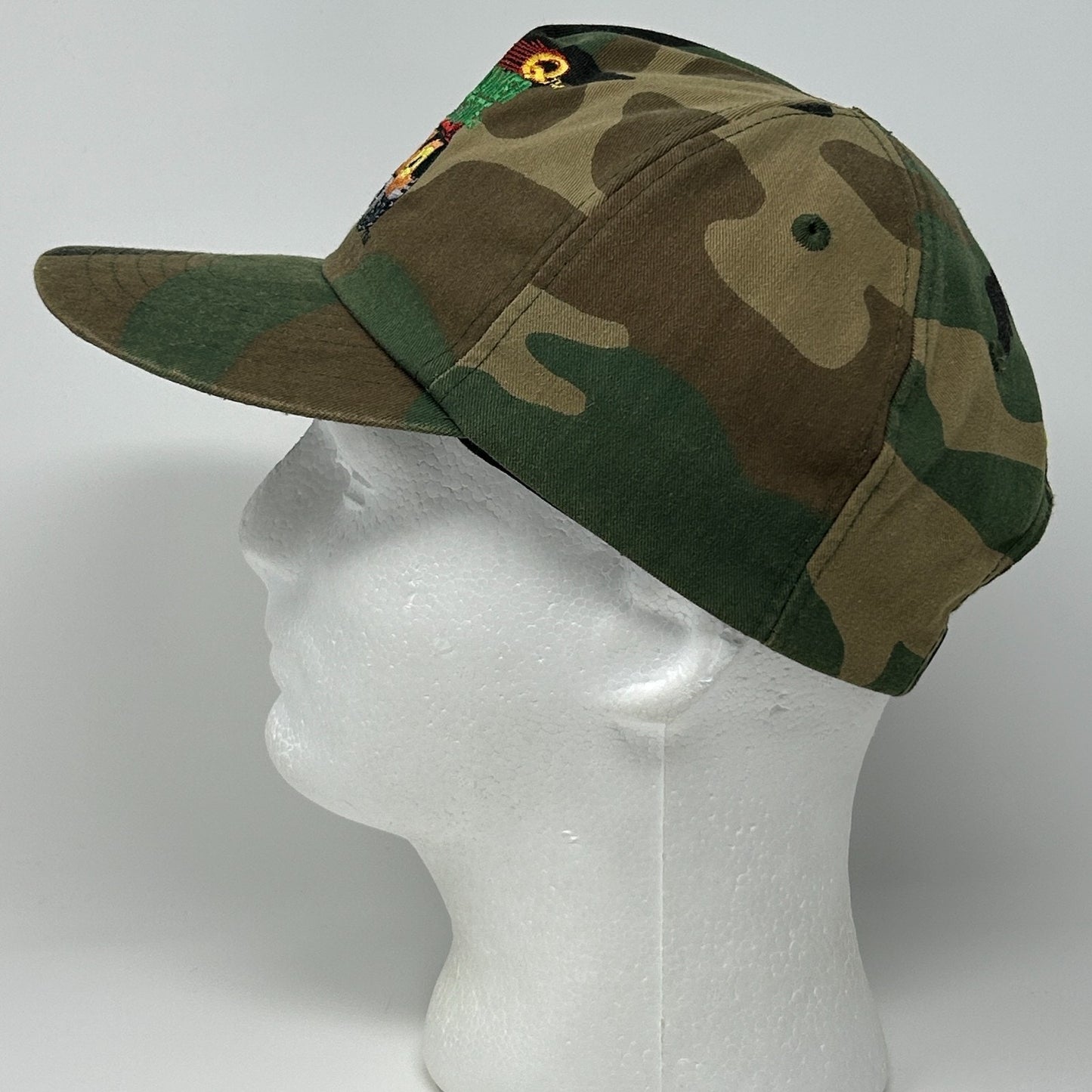 Vintage 80s Quaker State 4x4 Truck Hat Baseball Cap Green Camouflage Snapback