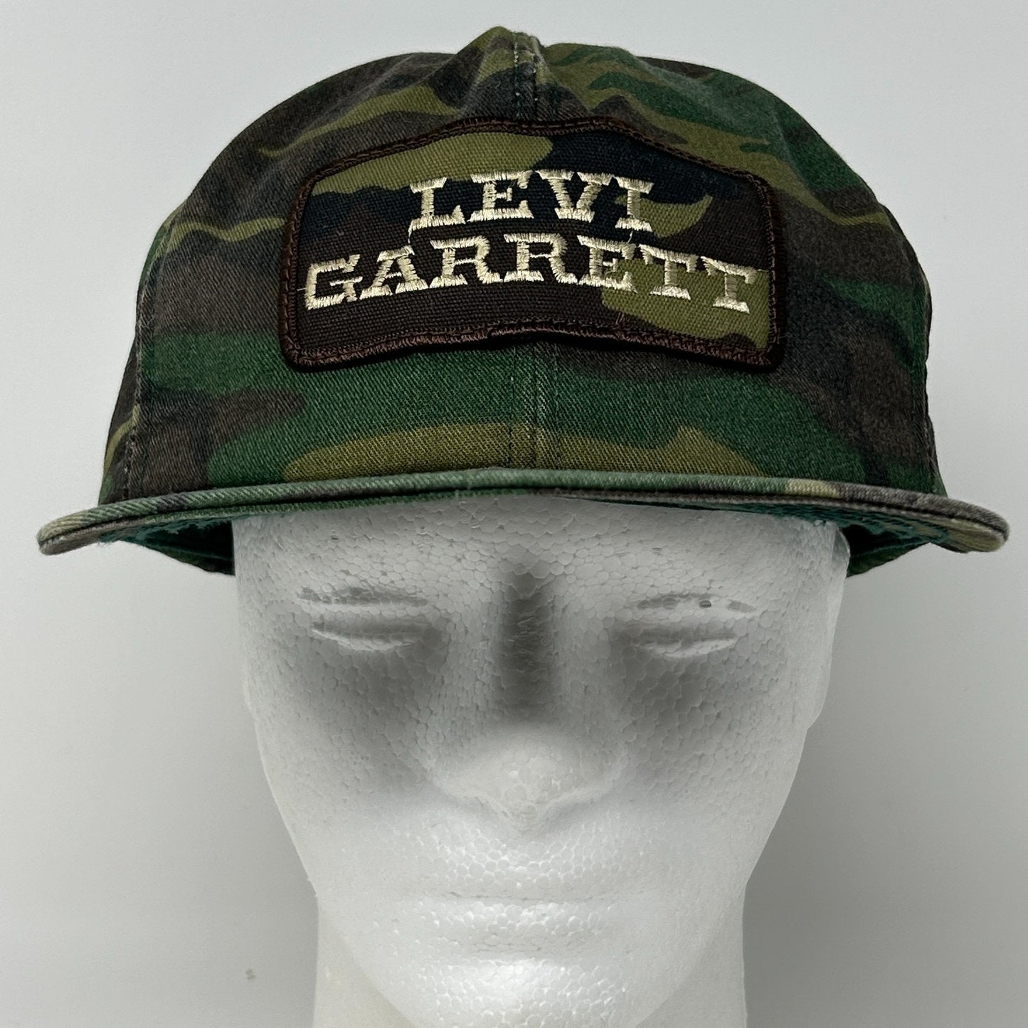 Vintage Levi Garrett Chewing Tobacco Hat Baseball Cap Camouflage Snapback Green