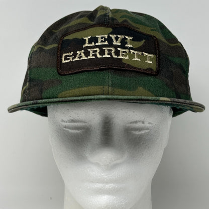 Vintage Levi Garrett Chewing Tobacco Hat Baseball Cap Camouflage Snapback Green
