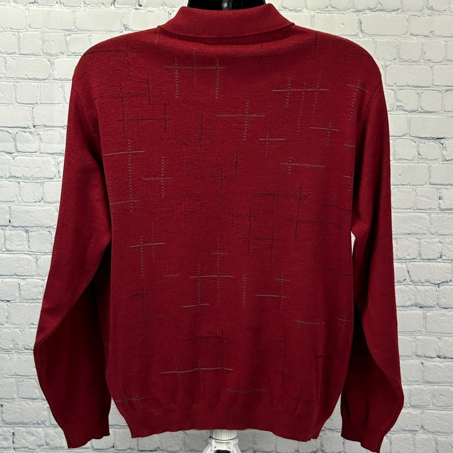 Vintage 90s St Croix Shop Wool Blend Polo Sweater Made In USA Red L Large - Neon Vintage