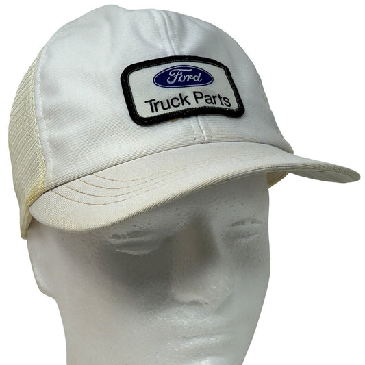 Gorra de béisbol con malla blanca y cierre tipo snapback con parche de piezas de camión Ford de los años 80