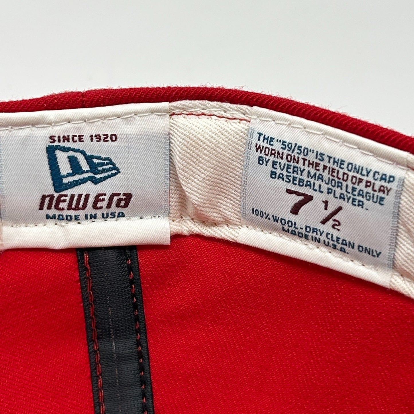 Vintage 90s Boston Red Sox Hat Baseball Cap New Era 5950 Wool USA Fitted 7 1/2