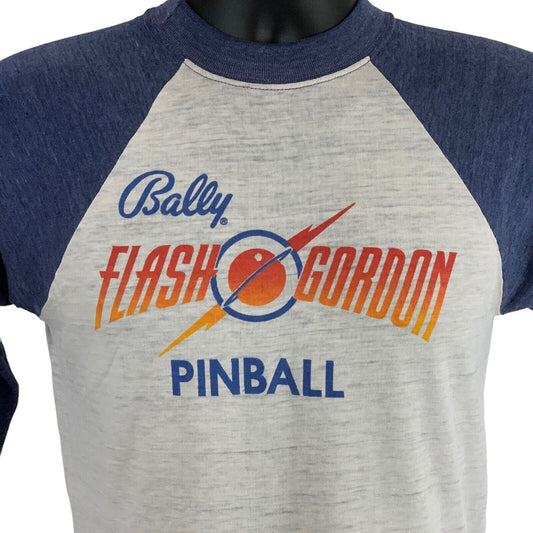 Bally Flash Gordon Pinball Vintage 80s Raglan T Shirt Small Single Stitch Tee