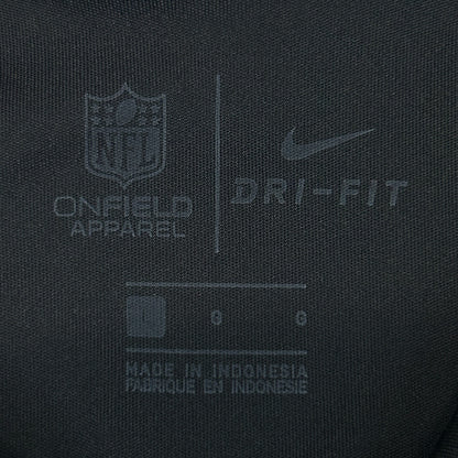 Las Vegas Raiders Polo Shirt Black Striped NFL On Field SS Nike Dri Fit L Large