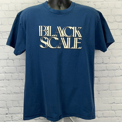 Black Scale Spell Out T Shirt BLVCK SCVLE Streetwear Blue Tee Unisex L Large