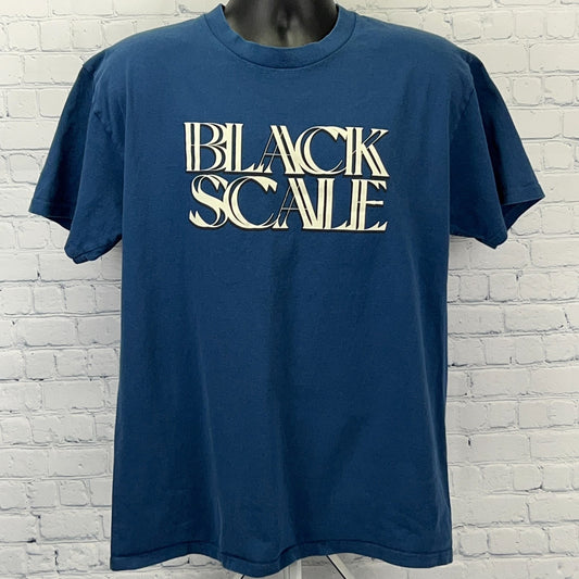Black Scale Spell Out T Shirt BLVCK SCVLE Streetwear Blue Tee Unisex L Large