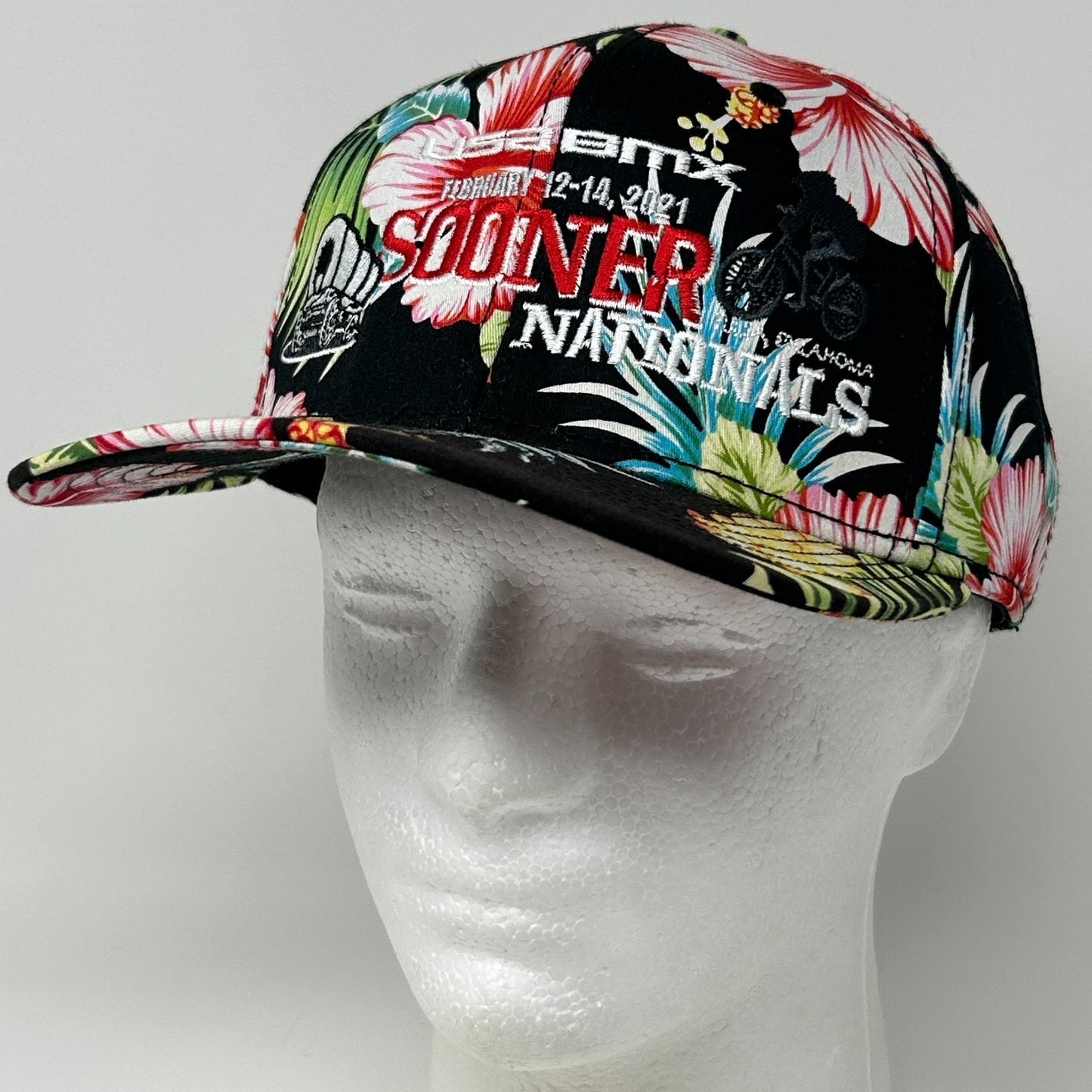 USA BMX Sooner Nationals 2021 Hat Baseball Cap Bike Race Floral Snapback Black