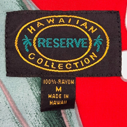 Vintage 90s Hawaiian Reserve Collection Hawaiian Button Front Shirt Red M Medium
