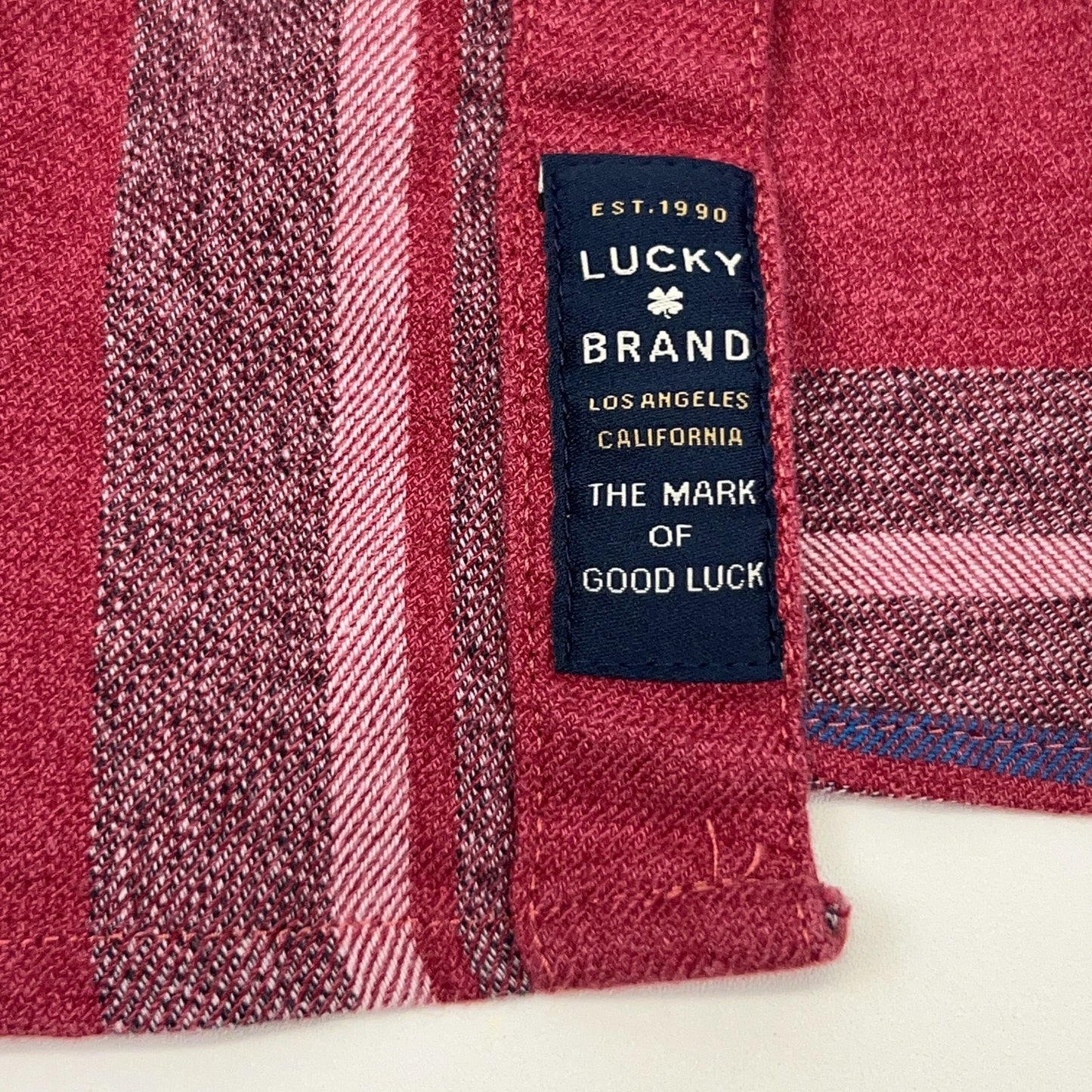 Lucky Brand Humboldt Plaid Workwear Button Front Shirt Red Long Sleeve M Medium