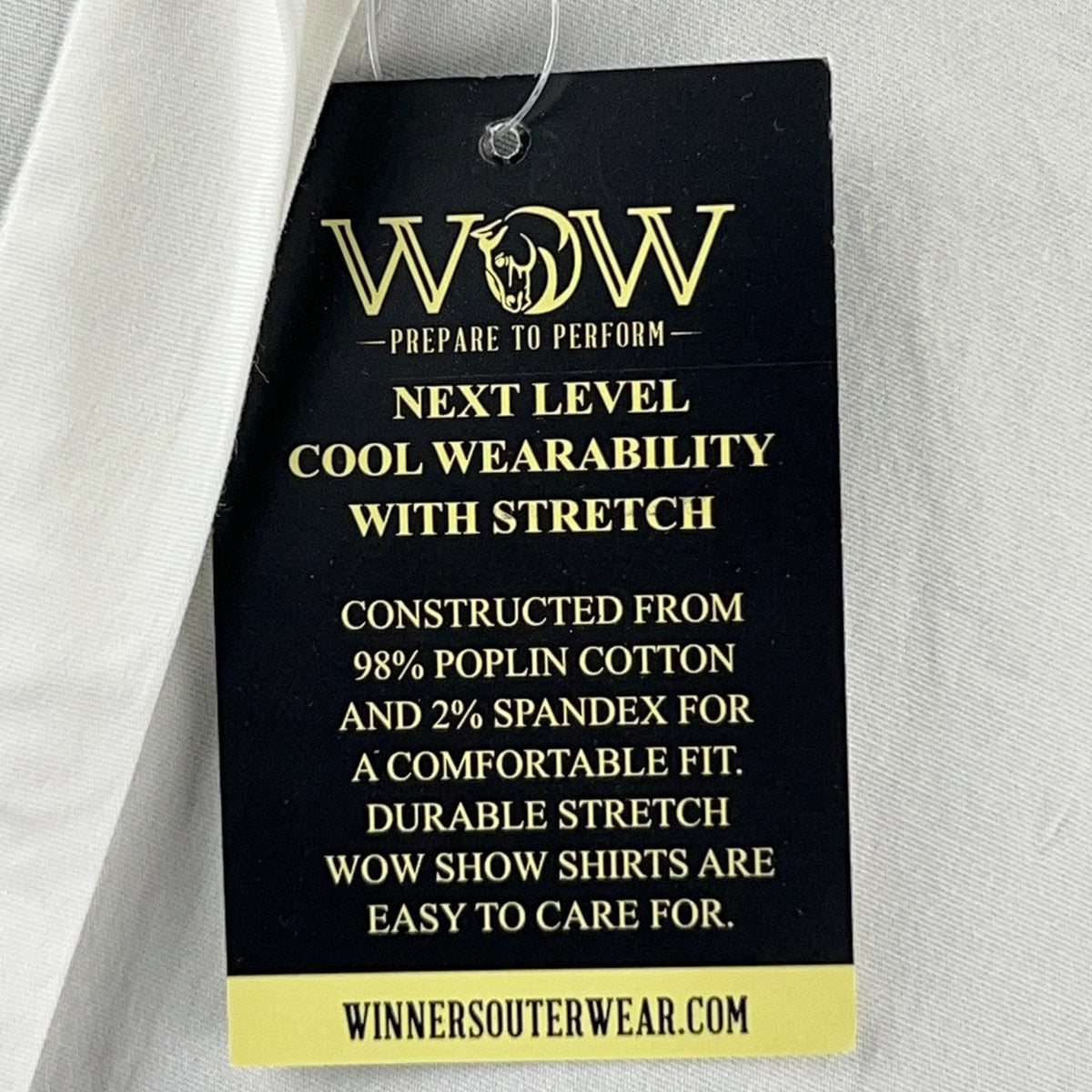 WOW Winners Outerwear Show Shirt Womens M Medium 8-10 White Blue Livestock Horse