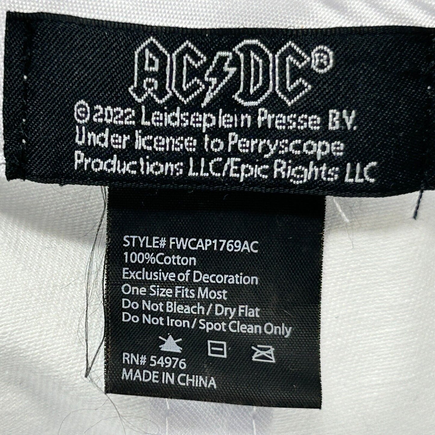 AC/DC 老爹帽 棒球帽 ACDC 摇滚乐队 六片式带帽 白色