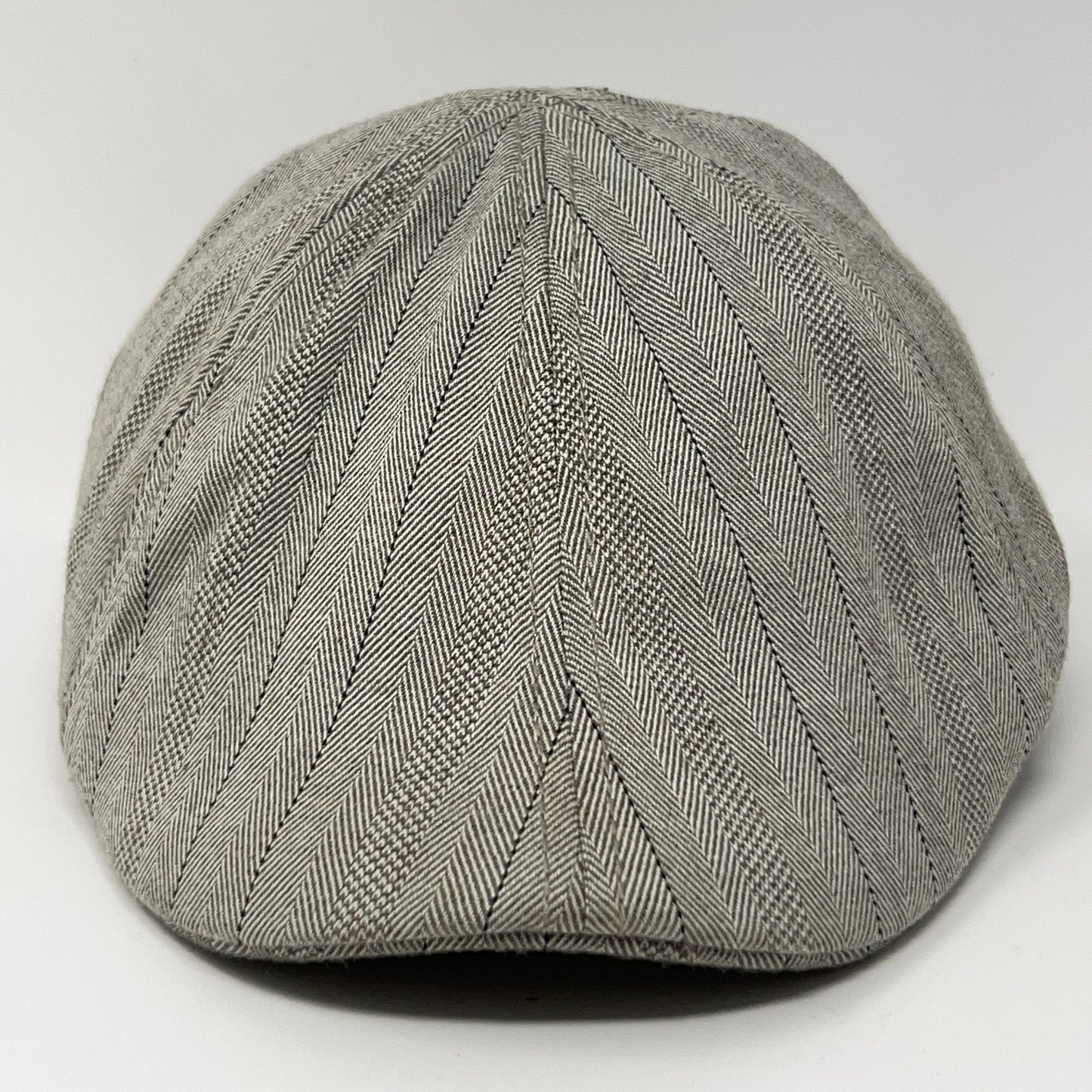 Vintage Stone Herringbone Flat Cap Hat Ivy Newsboy Cabbie Driving Beige S-M
