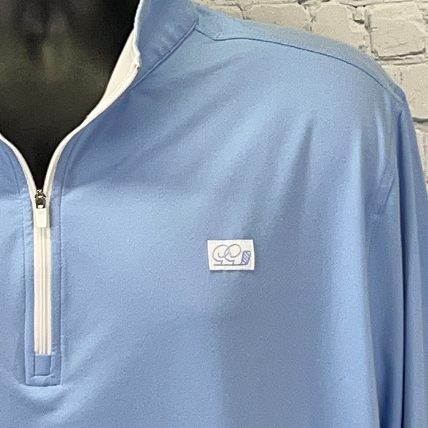 Good Good Quarter 1/4 Q Zip Shirt Golfer Golfing Long Sleeve Blue 3XL 3XLarge