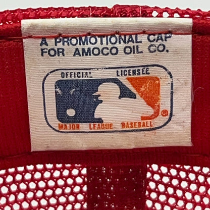 Vintage 80s St Louis Cardinals Trucker Hat Baseball Cap Amoco Oil Snapback Red