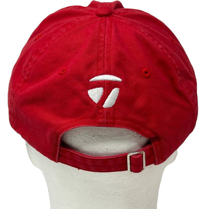 TaylorMade Dad Hat Red Golf Golfer Golfing Six Panel Strapback Baseball Cap