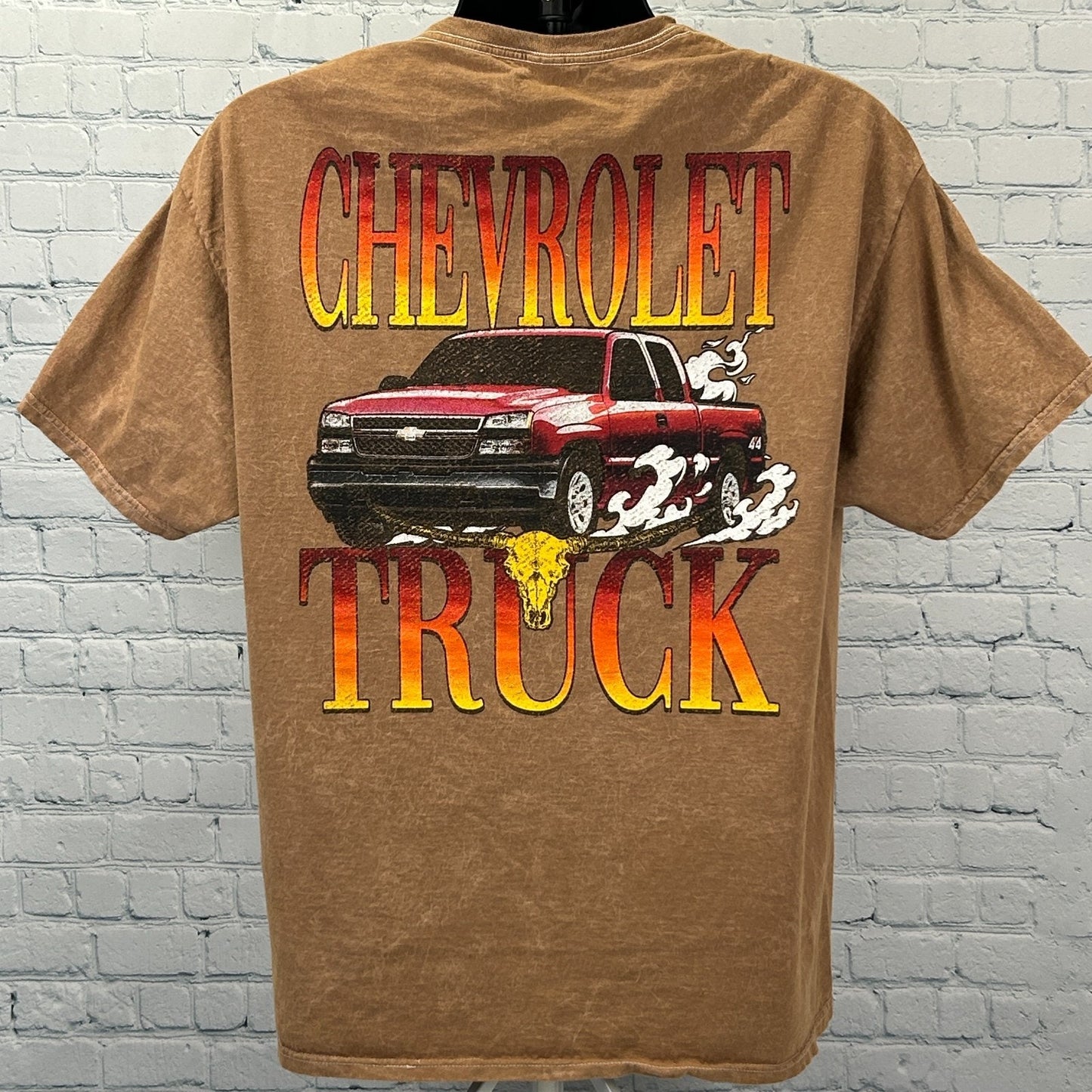 Chevrolet Silverado Pickup Truck T Shirt Chemistry GM Official Brown L Large