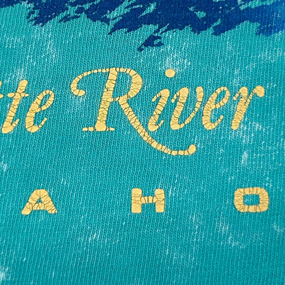 Vintage Cascade Raft Company Payette River Tank Top Shirt Mens Large Blue Idaho