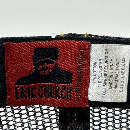 Gorra de béisbol con diseño de camionero de Eric Church, estilo country western, con cierre trasero de malla negra