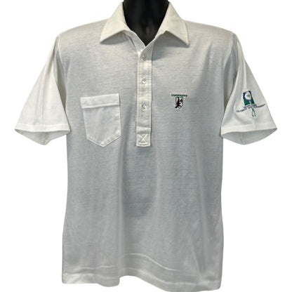 Vintage 80s Gleneagles CC Country Club Polo Shirt Plano Texas Golf White L Large