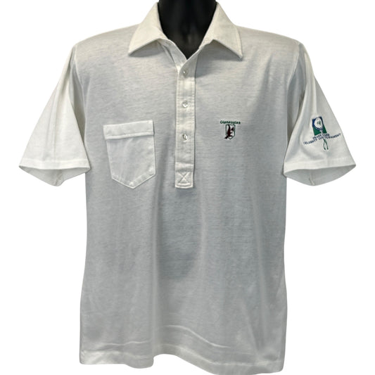 Vintage 80s Gleneagles CC Country Club Polo Shirt Plano Texas Golf White L Large