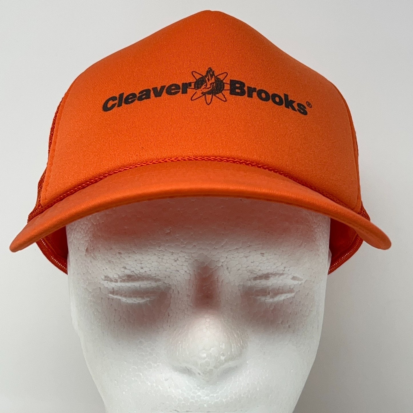 Vintage 80s Cleaver Brooks Trucker Hat Baseball Cap Boiler Room Snapback Orange