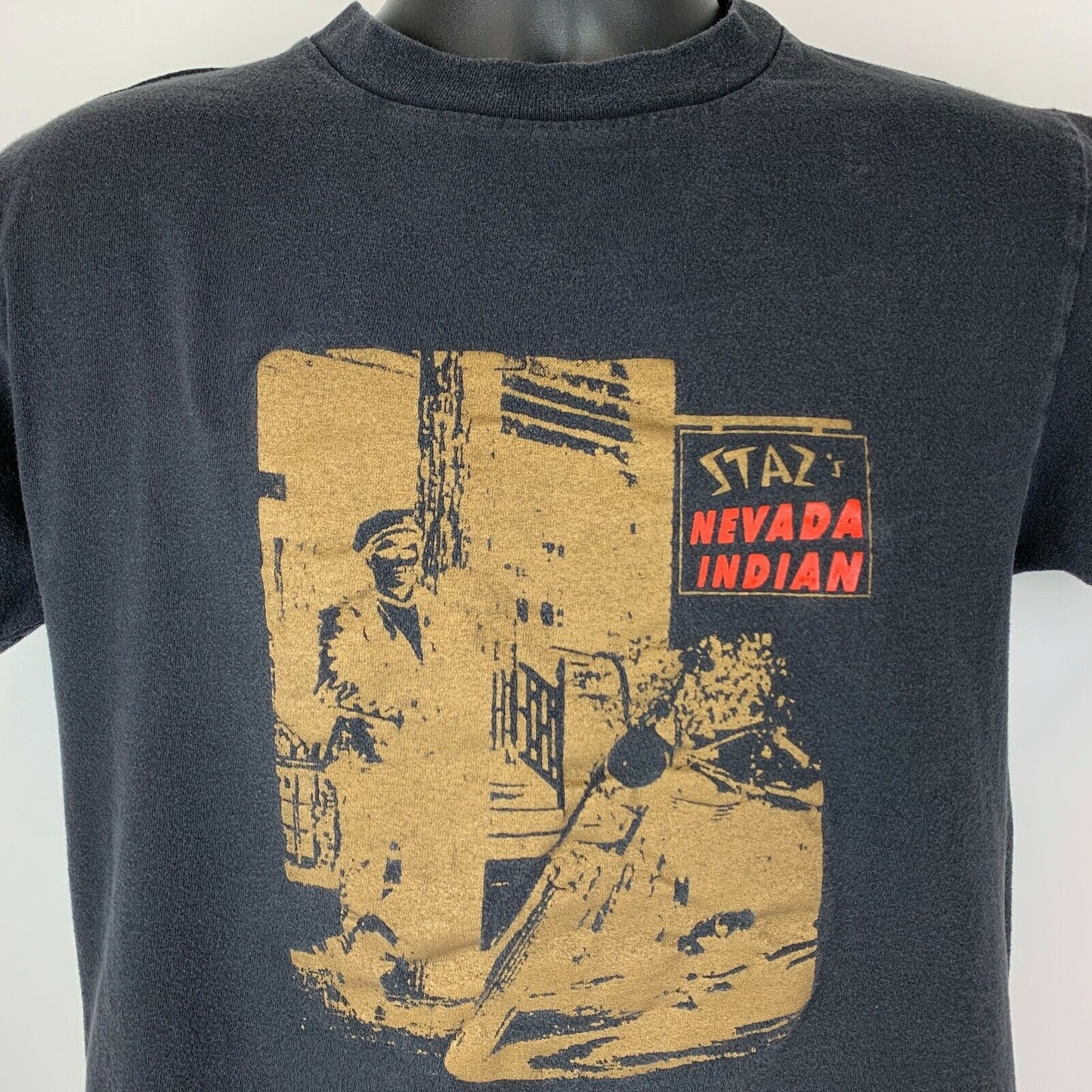 Stazs Nevada Indian Vintage 90s T Shirt Medium Motorcycles Biker Dealer Tee