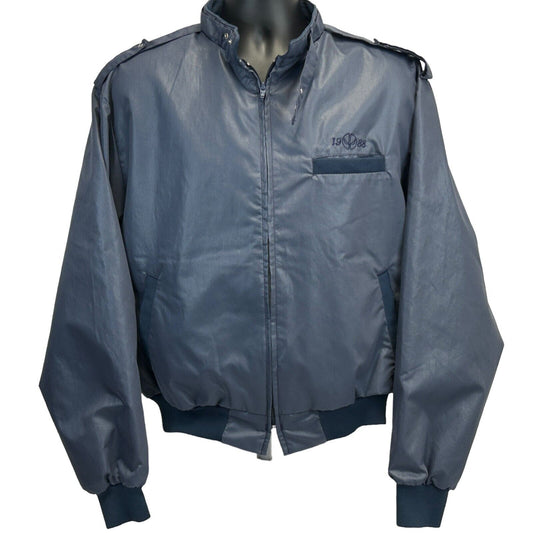 Vintage Dunbrooke Cafe Racer Jacket Mens X-Large 1988 Windbreaker 80s USA Blue - Neon Vintage