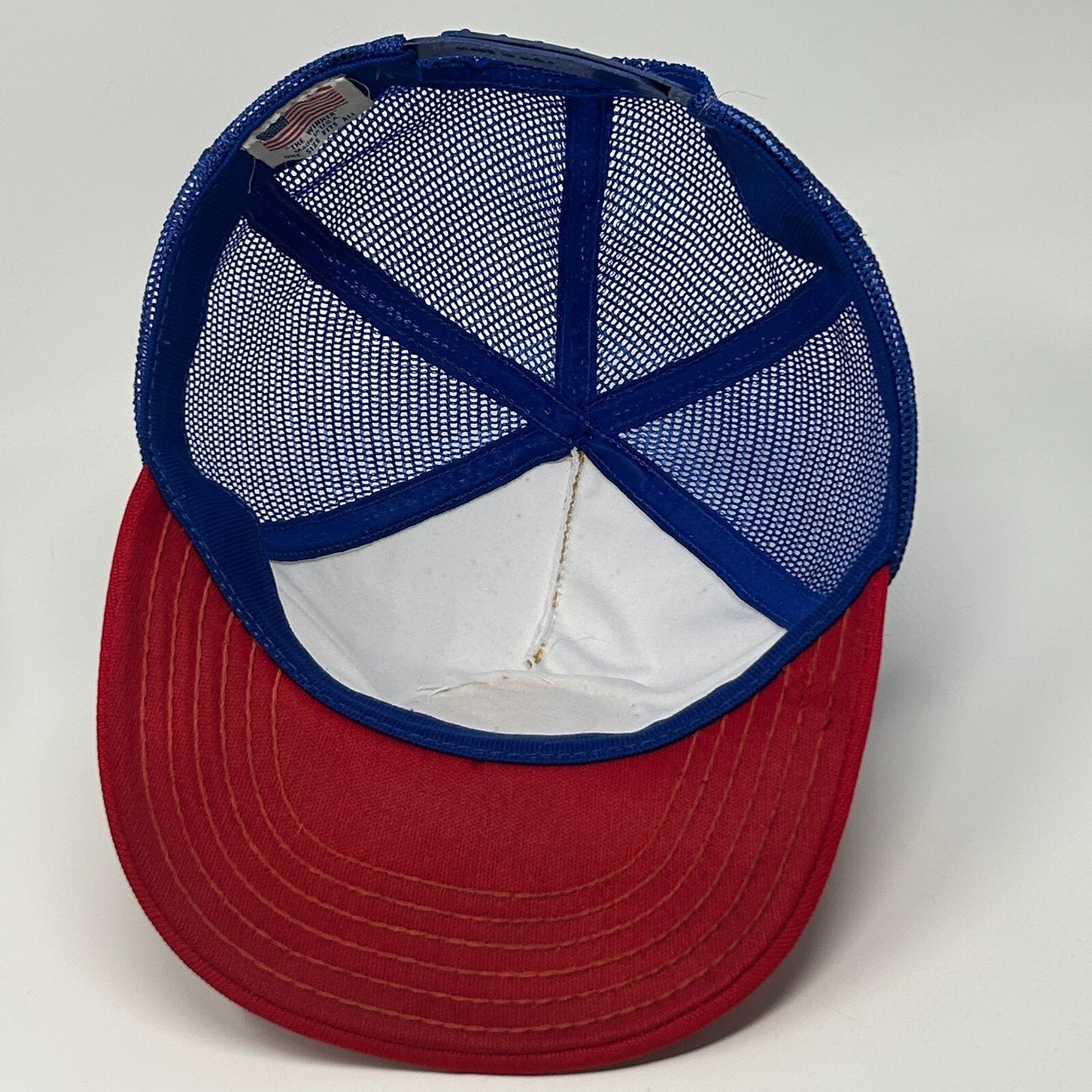 Vintage 80s Levi Strauss 1984 Olympics Trucker Hat Cap Blue Levis Mesh Snapback