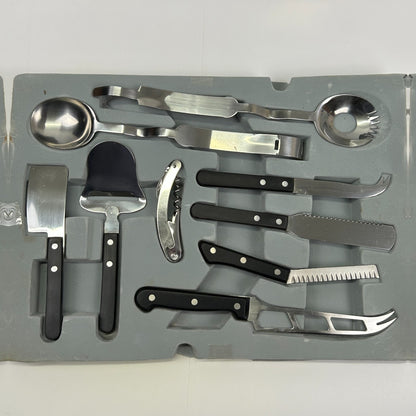 Hoffman Solingen Profiline 22 Piece Knife Bar Set Briefcase Knives Germany Made - Neon Vintage