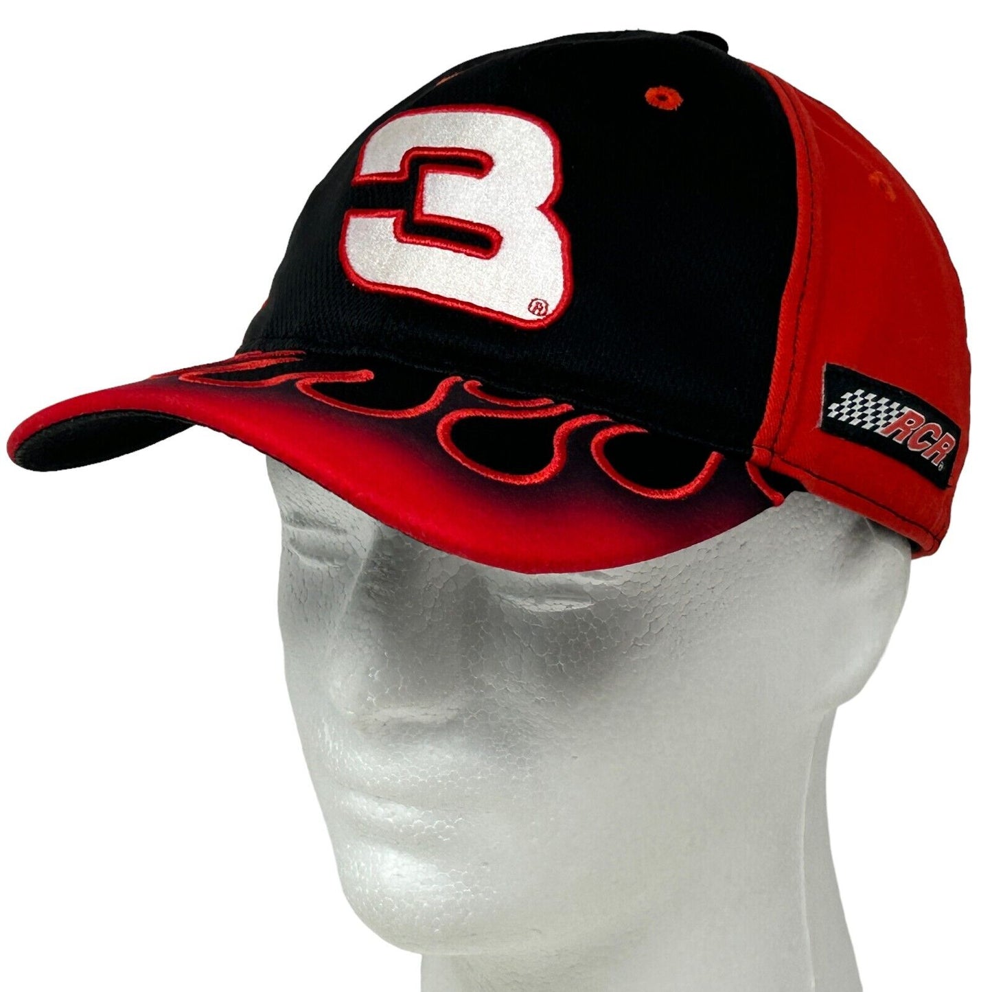 Dale Earnhardt 3 Flames Hat NASCAR RCR Richard Childress Racing Red Baseball Cap