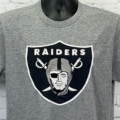 Las Vegas Raiders Embroidered Logo T Shirt M Medium Gray Short Sleeve 47 Brand