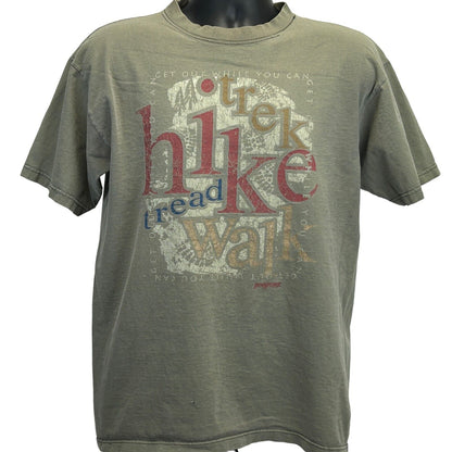 JanSport Hike Trek Tread Walk Vintage 90s T Shirt Hiking Backpacking USA Medium