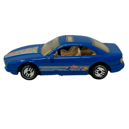 Hot Wheels BMW 850i 压铸玩具车复古蓝色车辆 UH 车轮棕褐色内饰