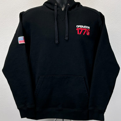 Operation 1776 Patriotic Hoodie Hooded Sweatshirt Made In USA Black XL X-Large