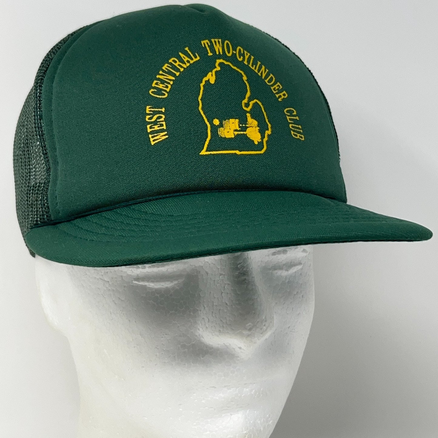 Vintage West Central Two Cylinder Club Trucker Hat Baseball Cap Green Snapback