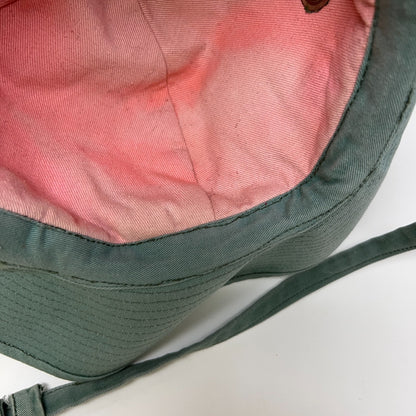 French Army Bush Hat L Large 58cm Boonie Style Green Canvas Wide Brim Chin Strap