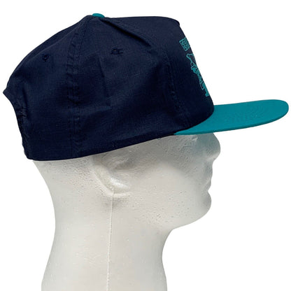 Gorra de béisbol vintage Erie Haven Concrete con diseño de camión mezclador de cemento azul