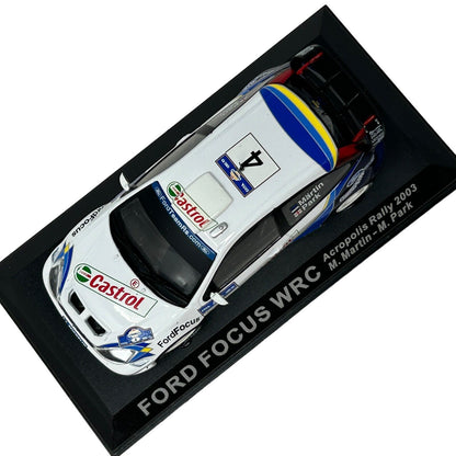 Ford Focus RS WRC Acropolis Rally 2003 Diecast Race Car 1/43 Altaya White