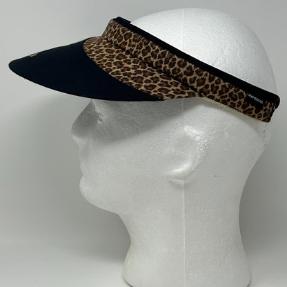 Vintage 90s Conestoga Golf Club Visor Hat Golfer Mesquite Leopard Print Black