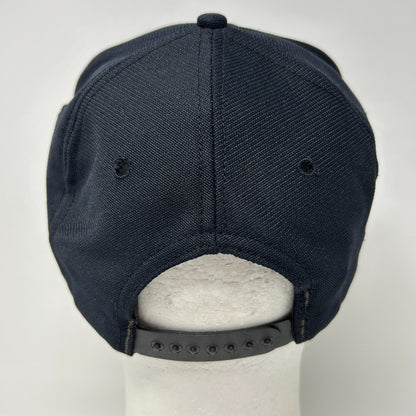 Vintage 80s Solid Blank Hat Baseball Cap Navy Blue Snapback 6 Panel Made In USA
