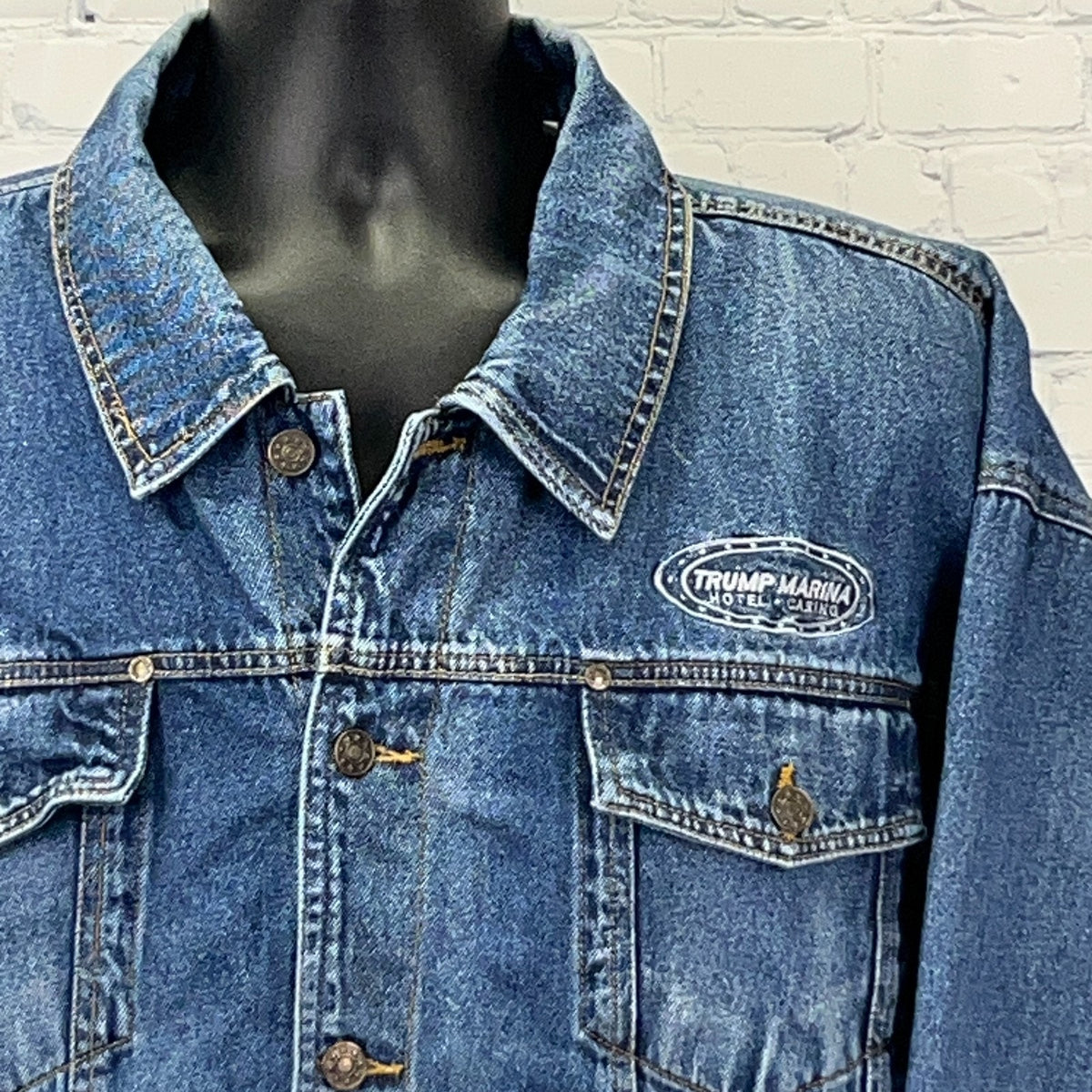 Trump Marina Hotel Casino Denim Jean Jacket XL Atlantic City Trucker Embroidered