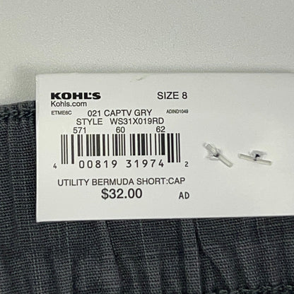 Sonoma Goods For Life Womens 8 Utility Bermuda Cargo Shorts Gray Stretch NWT